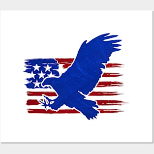 4th of July Independence Day USA Eagle American Flag Posters and Art